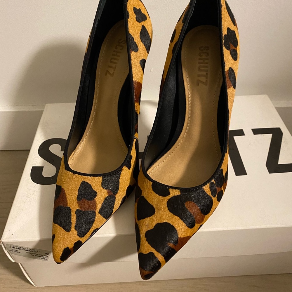 Schutz Animal Print High Heeled Shoes